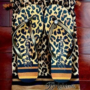 Brighton Crystal Embellished Flip Flops